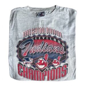 Vintage 1995 Cleveland Indians Champions Tee MLB Guardians Logo Athletic